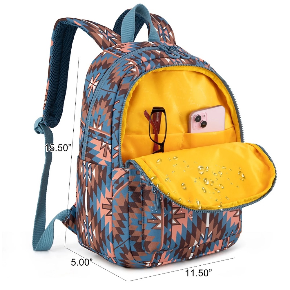 Wrangler Aztec Print Backpack -Navy NWT - Picture 4 of 5